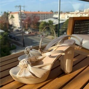 Jimmy Choo style high heels platform satin sandals